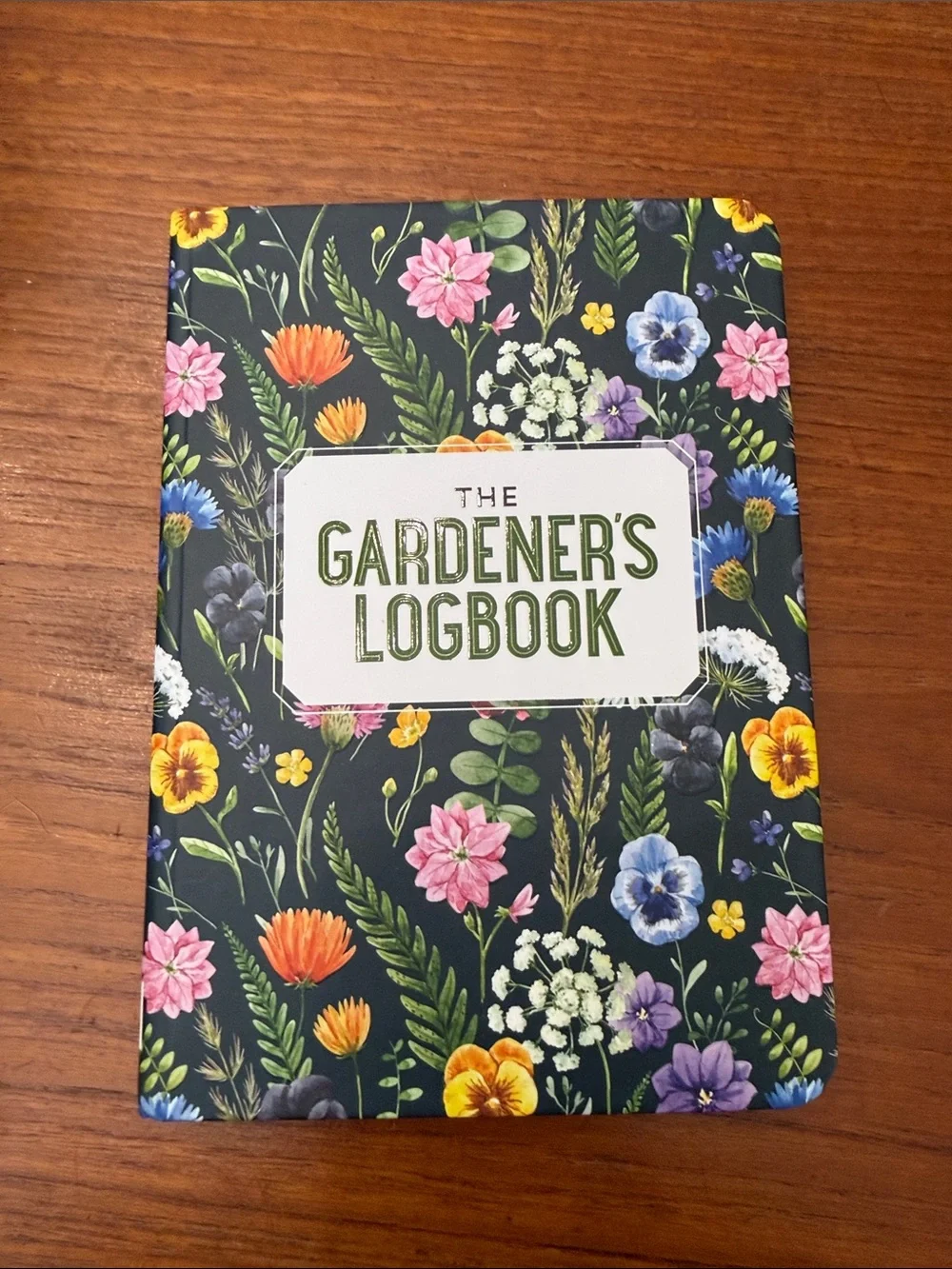 The Gardener's Logbook Floral Notebook - Black Floral
